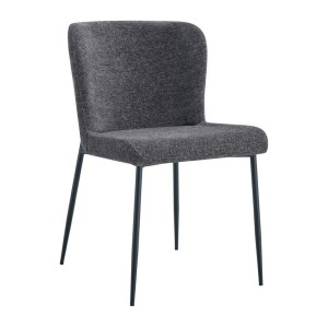 Lot de 2 chaises LISE – Tissu gris foncé – Pieds métal – Confort moderne – Design sobre et élégant 