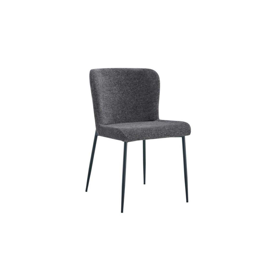 Lot de 2 chaises LISE – Tissu gris foncé – Pieds métal – Confort moderne – Design sobre et élégant 