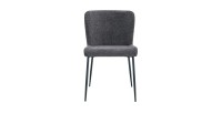 Lot de 2 chaises LISE – Tissu gris foncé – Pieds métal – Confort moderne – Design sobre et élégant 