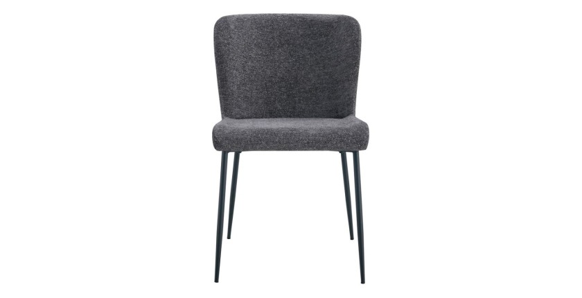 Lot de 2 chaises LISE – Tissu gris foncé – Pieds métal – Confort moderne – Design sobre et élégant 