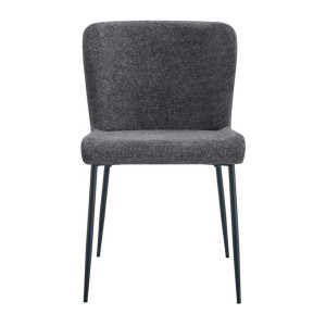 Lot de 2 chaises LISE – Tissu gris foncé – Pieds métal – Confort moderne – Design sobre et élégant 