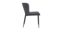 Lot de 2 chaises LISE – Tissu gris foncé – Pieds métal – Confort moderne – Design sobre et élégant 
