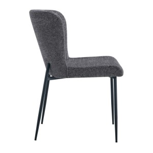 Lot de 2 chaises LISE – Tissu gris foncé – Pieds métal – Confort moderne – Design sobre et élégant 