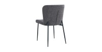 Lot de 2 chaises LISE – Tissu gris foncé – Pieds métal – Confort moderne – Design sobre et élégant 
