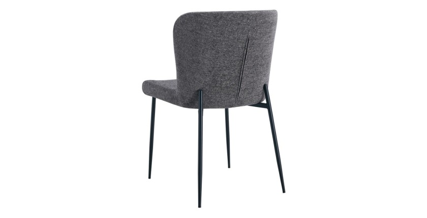 Lot de 2 chaises LISE – Tissu gris foncé – Pieds métal – Confort moderne – Design sobre et élégant 