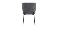 Lot de 2 chaises LISE – Tissu gris foncé – Pieds métal – Confort moderne – Design sobre et élégant 