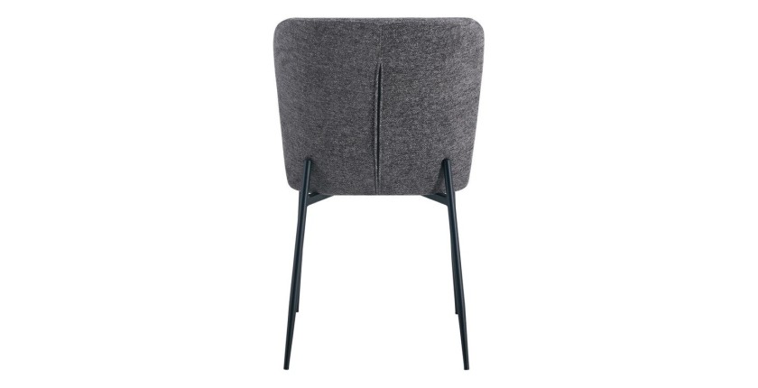Lot de 2 chaises LISE – Tissu gris foncé – Pieds métal – Confort moderne – Design sobre et élégant 