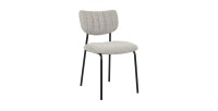 Lot de 2 chaises NORAYA – Tissu gris clair – Pieds métal – Design compact – Élégance moderne et épurée 