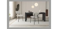 Lot de 2 chaises NORAYA – Tissu gris clair – Pieds métal – Design compact – Élégance moderne et épurée 