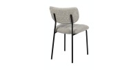 Lot de 2 chaises NORAYA – Tissu gris clair – Pieds métal – Design compact – Élégance moderne et épurée 