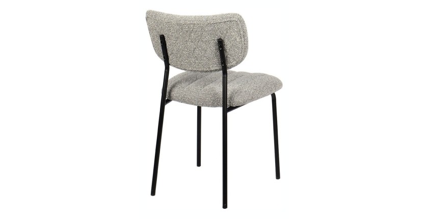 Lot de 2 chaises NORAYA – Tissu gris clair – Pieds métal – Design compact – Élégance moderne et épurée 