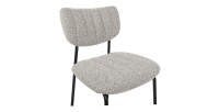Lot de 2 chaises NORAYA – Tissu gris clair – Pieds métal – Design compact – Élégance moderne et épurée 