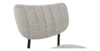 Lot de 2 chaises NORAYA – Tissu gris clair – Pieds métal – Design compact – Élégance moderne et épurée 