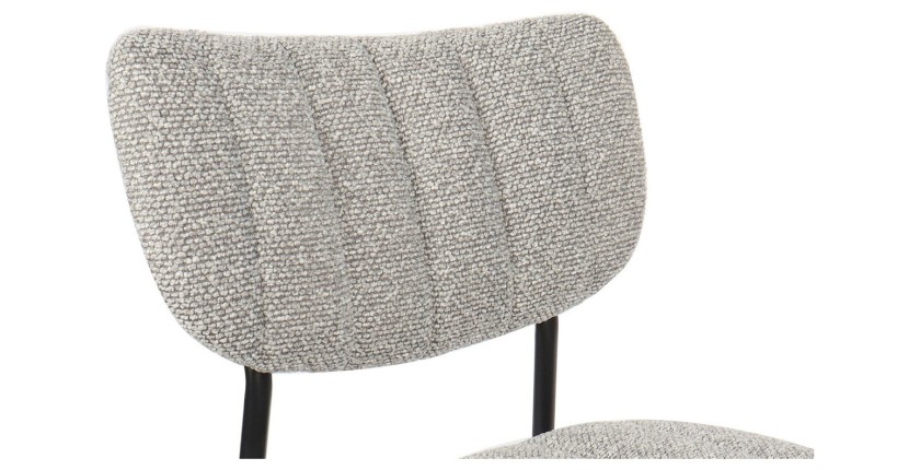 Lot de 2 chaises NORAYA – Tissu gris clair – Pieds métal – Design compact – Élégance moderne et épurée 