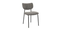 Lot de 2 chaises NORAYA – Tissu gris foncé – Design compact – Pieds métal – Élégance contemporaine 