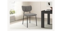 Lot de 2 chaises NORAYA – Tissu gris foncé – Design compact – Pieds métal – Élégance contemporaine 