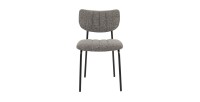 Lot de 2 chaises NORAYA – Tissu gris foncé – Design compact – Pieds métal – Élégance contemporaine 