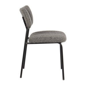 Lot de 2 chaises NORAYA – Tissu gris foncé – Design compact – Pieds métal – Élégance contemporaine 