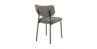 Lot de 2 chaises NORAYA – Tissu gris foncé – Design compact – Pieds métal – Élégance contemporaine 