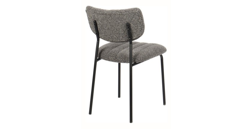 Lot de 2 chaises NORAYA – Tissu gris foncé – Design compact – Pieds métal – Élégance contemporaine 