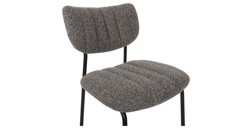 Lot de 2 chaises NORAYA – Tissu gris foncé – Design compact – Pieds métal – Élégance contemporaine 