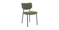 Lot de 2 chaises NORAYA – Tissu vert – Design compact – Pieds métal – Élégance naturelle et moderne 