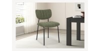 Lot de 2 chaises NORAYA – Tissu vert – Design compact – Pieds métal – Élégance naturelle et moderne 