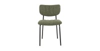 Lot de 2 chaises NORAYA – Tissu vert – Design compact – Pieds métal – Élégance naturelle et moderne 