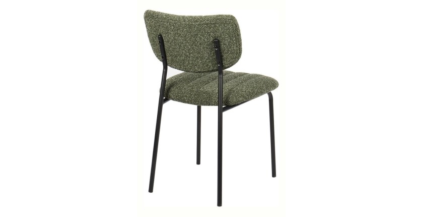 Lot de 2 chaises NORAYA – Tissu vert – Design compact – Pieds métal – Élégance naturelle et moderne 