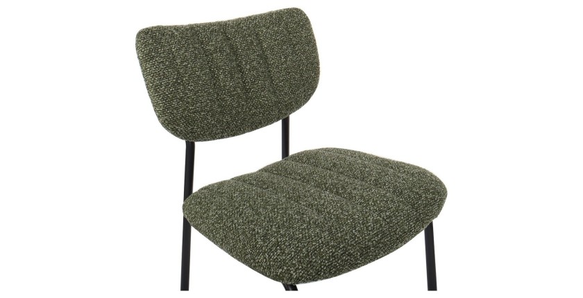 Lot de 2 chaises NORAYA – Tissu vert – Design compact – Pieds métal – Élégance naturelle et moderne 