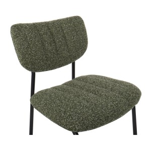 Lot de 2 chaises NORAYA – Tissu vert – Design compact – Pieds métal – Élégance naturelle et moderne 