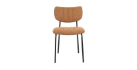 Lot de 2 chaises NORAYA – Tissu orange – Design compact – Pieds métal – Touche colorée et moderne 