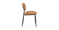 Lot de 2 chaises NORAYA – Tissu orange – Design compact – Pieds métal – Touche colorée et moderne 