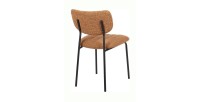 Lot de 2 chaises NORAYA – Tissu orange – Design compact – Pieds métal – Touche colorée et moderne 