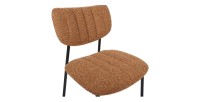 Lot de 2 chaises NORAYA – Tissu orange – Design compact – Pieds métal – Touche colorée et moderne 