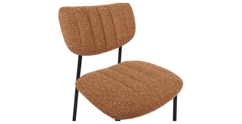 Lot de 2 chaises NORAYA – Tissu orange – Design compact – Pieds métal – Touche colorée et moderne 