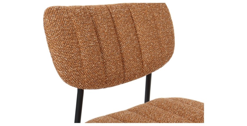 Lot de 2 chaises NORAYA – Tissu orange – Design compact – Pieds métal – Touche colorée et moderne 