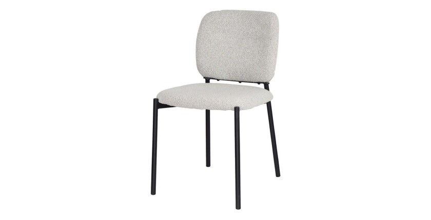 Lot de 2 chaises LYVORA – Tissu beige – Pieds métal – Confort épuré – Design compact et élégant 
