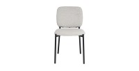 Lot de 2 chaises LYVORA – Tissu beige – Pieds métal – Confort épuré – Design compact et élégant 