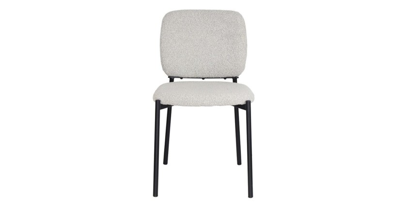 Lot de 2 chaises LYVORA – Tissu beige – Pieds métal – Confort épuré – Design compact et élégant 