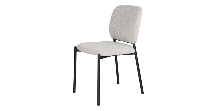 Lot de 2 chaises LYVORA – Tissu beige – Pieds métal – Confort épuré – Design compact et élégant 