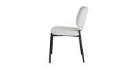 Lot de 2 chaises LYVORA – Tissu beige – Pieds métal – Confort épuré – Design compact et élégant 