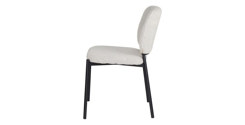 Lot de 2 chaises LYVORA – Tissu beige – Pieds métal – Confort épuré – Design compact et élégant 