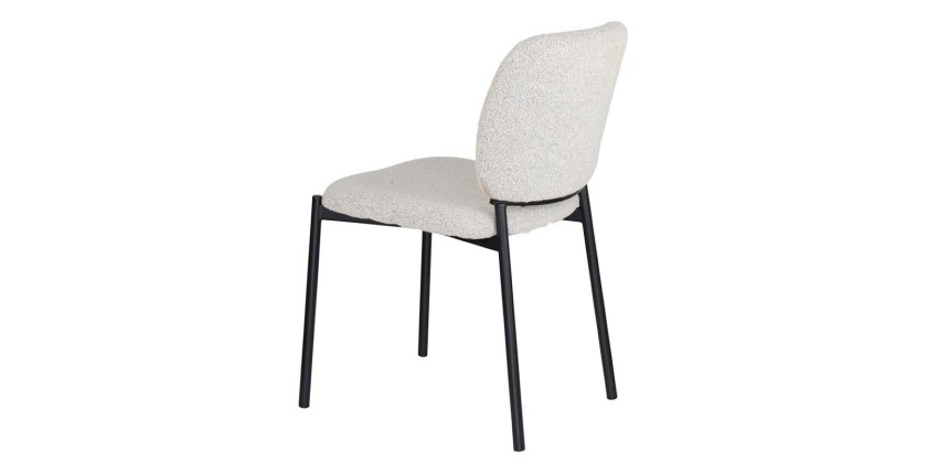 Lot de 2 chaises LYVORA – Tissu beige – Pieds métal – Confort épuré – Design compact et élégant 