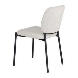 Lot de 2 chaises LYVORA – Tissu beige – Pieds métal – Confort épuré – Design compact et élégant 