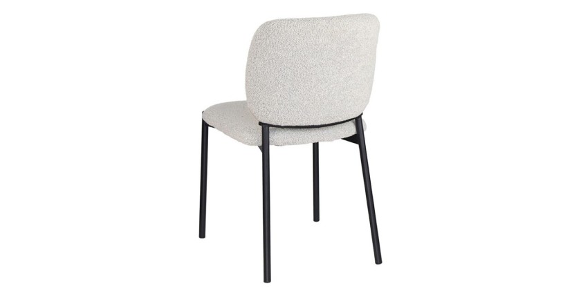 Lot de 2 chaises LYVORA – Tissu beige – Pieds métal – Confort épuré – Design compact et élégant 