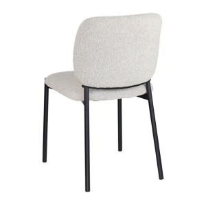 Lot de 2 chaises LYVORA – Tissu beige – Pieds métal – Confort épuré – Design compact et élégant 
