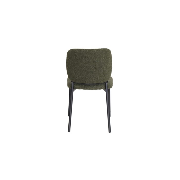 Lot de 2 chaises LYVORA – Tissu vert – Pieds métal – Design compact – Élégance naturelle et moderne 