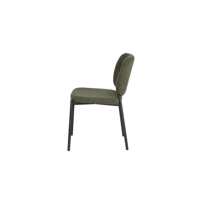 Lot de 2 chaises LYVORA – Tissu vert – Pieds métal – Design compact – Élégance naturelle et moderne 