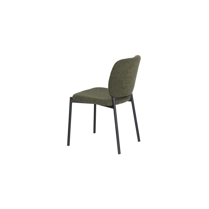 Lot de 2 chaises LYVORA – Tissu vert – Pieds métal – Design compact – Élégance naturelle et moderne 